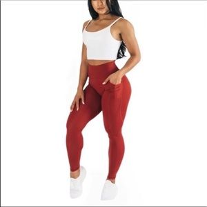 Alphalete alphaLux force 30” leggings in Nevada red